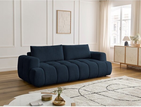 Tmavomodrá rozkladacia/s úložným priestorom pohovka 251 cm Fuji – Bobochic Paris