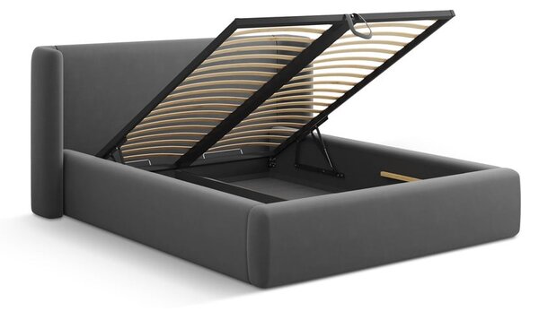 Sivá čalúnená dvojlôžková posteľ s úložným priestorom s roštom 180x200 cm Jason – Windsor & Co Sofas