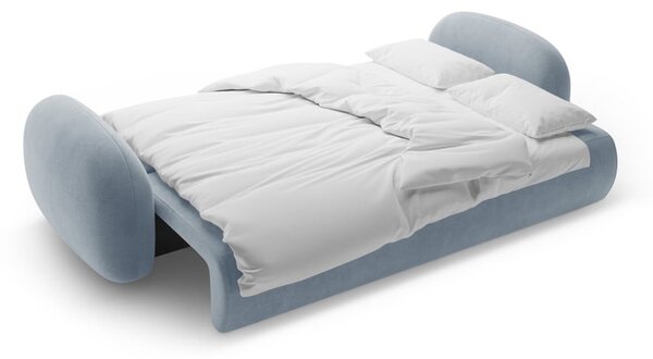 Sivomodrá zamatová rozkladacia/s úložným priestorom pohovka 262 cm Tonale – Cosmopolitan Design