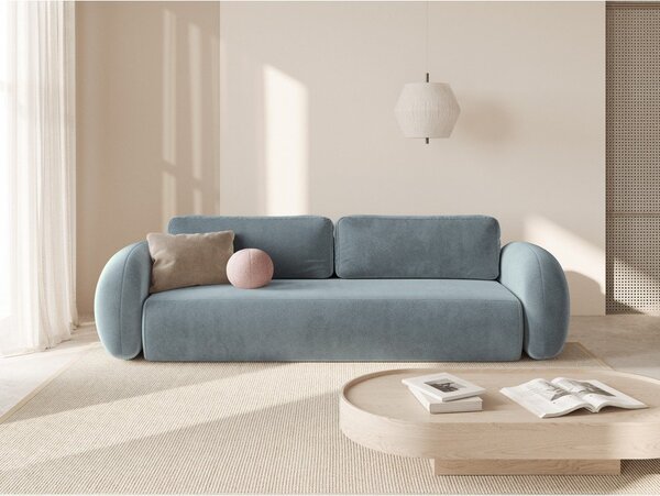 Sivomodrá zamatová rozkladacia/s úložným priestorom pohovka 262 cm Tonale – Cosmopolitan Design