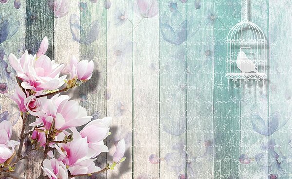 Vliesová obrazová tapeta Kvety magnólie 22111, 416 x 254 cm, Photomurals, Vavex