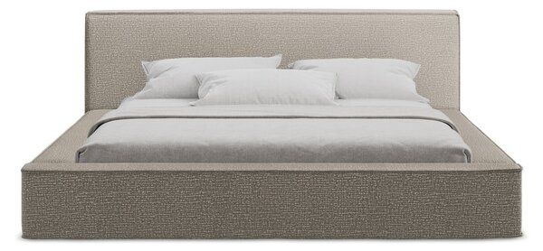 Čalúnená dvojlôžková posteľ taupe s úložným priestorom s roštom 180x200 cm Noho – Makamii