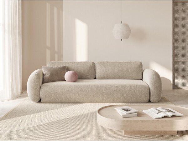 Béžová ženilková rozkladacia/s úložným priestorom pohovka 262 cm Tonale – Cosmopolitan Design