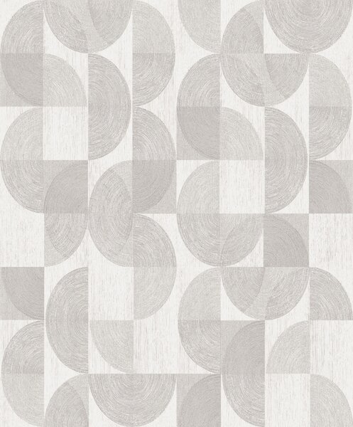 Sivo-strieborná geometrická vliesová tapeta, SPI004, Spirit of Nature, Khroma by Masureel