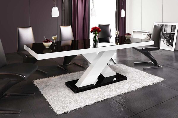 HUBERTUS Jedálenský stôl XENON Farba: čierna/biela