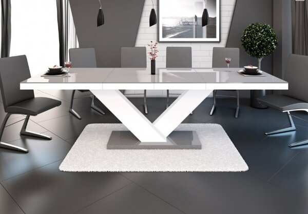 HUBERTUS Jedálenský stôl VICTORIA Farba: sivá/biela