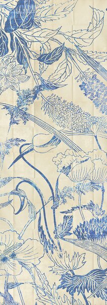 Modrá vliesová fototapeta na stenu, Kvety, listy, DG3LEI1032, Wall Designs III, Khroma by Masureel