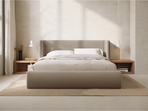 Svetlohnedá čalúnená dvojlôžková posteľ s úložným priestorom s roštom 200x200 cm Jason – Windsor & Co Sofas