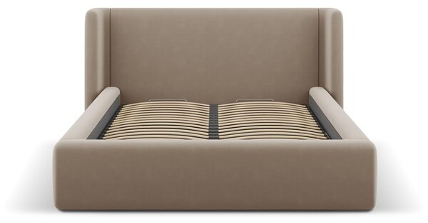 Svetlohnedá čalúnená dvojlôžková posteľ s úložným priestorom s roštom 200x200 cm Jason – Windsor & Co Sofas