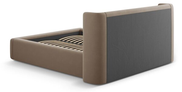 Svetlohnedá čalúnená dvojlôžková posteľ s úložným priestorom s roštom 200x200 cm Jason – Windsor & Co Sofas