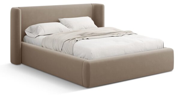 Svetlohnedá čalúnená dvojlôžková posteľ s úložným priestorom s roštom 200x200 cm Jason – Windsor & Co Sofas