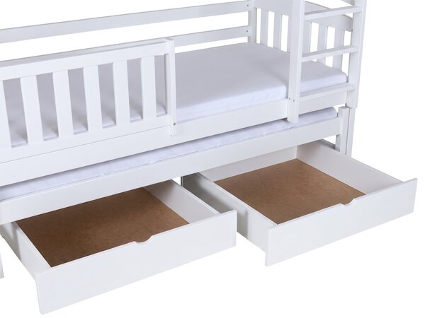 Wilsondo Poschodová posteľ s prístelkou Petra 1 90x200 - biela