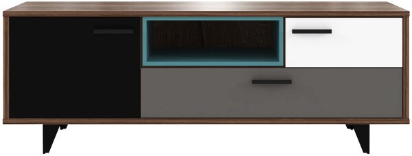 SKRINKA POD TV, sivá, zelená, čierna, biela, farba duba, 155/54/52 cm Carryhome - Detské izby
