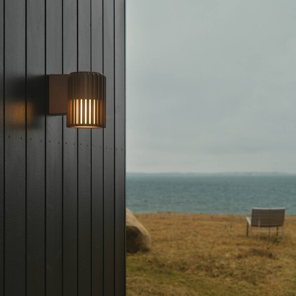 Nordlux Vonkajšie nástenné svietidlo Aludra Seaside, hliník, hnedá metalíza, Hnedá / hrdzavá, Hliník, Nástenné svietidlo