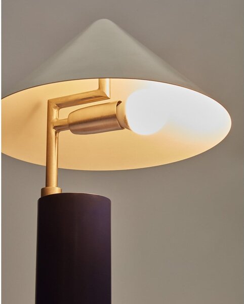 Tmavomodrá stolová lampa s kovovým tienidlom (výška 42 cm) Shiva – Kave Home