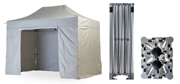 Nožnicový párty stan 3x4,5 m TENTino BIG HEXAGON Farba opláštenia: 13A - SVETLO ZELENÁ