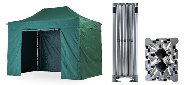 Nožnicový párty stan 3x4,5 m TENTino BIG HEXAGON Farba opláštenia: 13A - SVETLO ZELENÁ