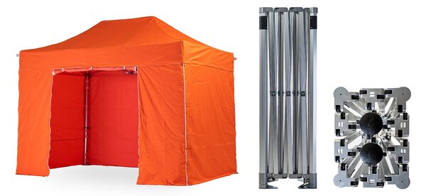 Nožnicový párty stan 3x4,5 m TENTino BIG HEXAGON Farba opláštenia: 13A - SVETLO ZELENÁ