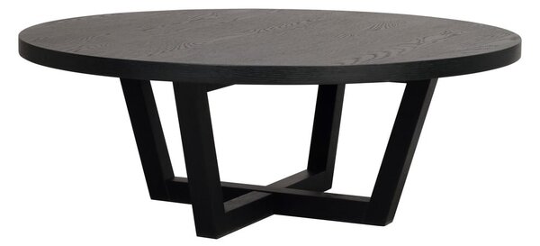 Čierny okrúhly konferenčný stolík v dekore duba ø 110 cm Boxford – Rowico