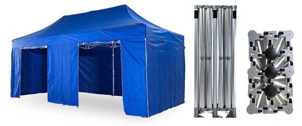 Nožnicový párty stan 3x6 m /6 nôh TENTino BIG HEXAGON EXTREME Farba opláštenia: 9A - ZELENÁ