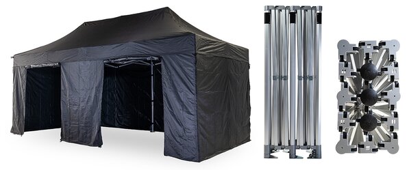 Nožnicový párty stan 3x6 m /6 nôh TENTino BIG HEXAGON EXTREME Farba opláštenia: 9A - ZELENÁ