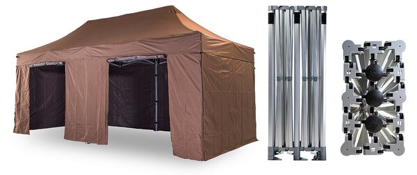 Nožnicový párty stan 3x6 m /6 nôh TENTino BIG HEXAGON EXTREME Farba opláštenia: 9A - ZELENÁ