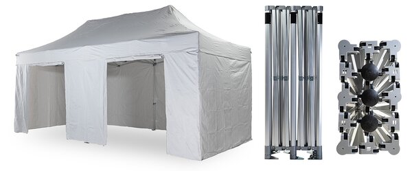 Nožnicový párty stan 3x6 m /6 nôh TENTino BIG HEXAGON EXTREME Farba opláštenia: 9A - ZELENÁ