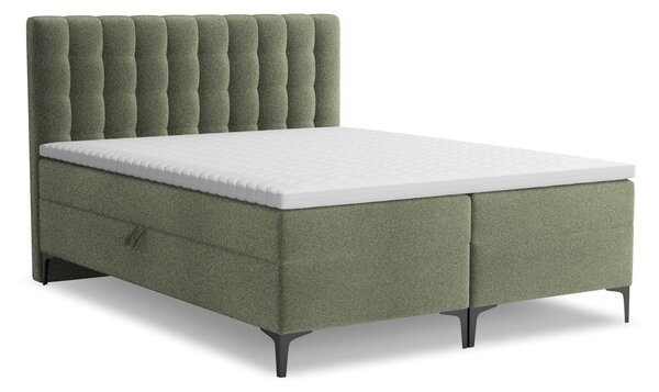 Zelená boxspring posteľ s úložným priestorom 180x200 cm Puhala – Makamii