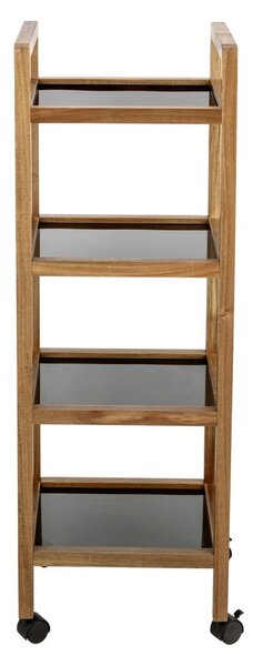 Čierny/v prírodnej farbe kúpeľňový regál z masívu akácie 35x101,5 cm Fondi – Wenko