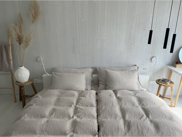 Béžové mušelínové obliečky na jednolôžko 135x200 cm Plain Muslin – Butter Kings