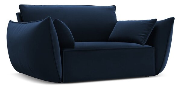 Tmavomodré zamatové kreslo Vanda – Mazzini Sofas
