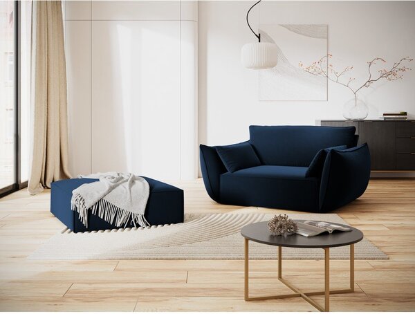 Tmavomodré zamatové kreslo Vanda – Mazzini Sofas