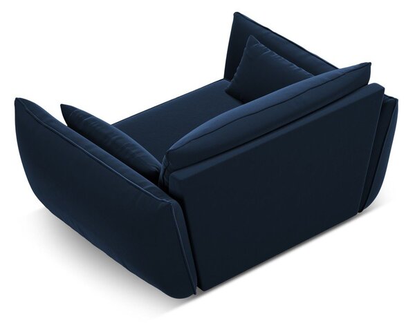 Tmavomodré zamatové kreslo Vanda – Mazzini Sofas