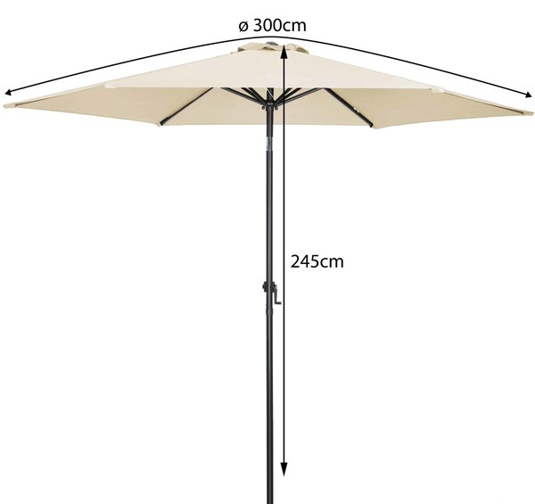 Záhradný slnečník Ø300 cm - béžový