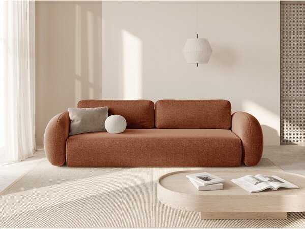 Ženilková rozkladacia/s úložným priestorom pohovka v tehlovej farbe 262 cm Tonale – Cosmopolitan Design