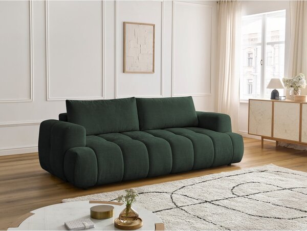 Zelená rozkladacia/s úložným priestorom pohovka 251 cm Fuji – Bobochic Paris