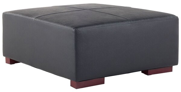 Taburet čierny kožený 80 x 35 cm hnedé nohy minimalistický moderný dizajn