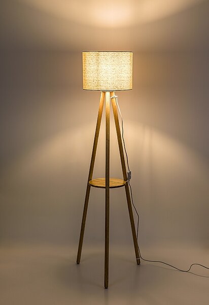 Stojacia lampa 1x E27 drevo, béžová IP20 Rabalux TREVIA 74108