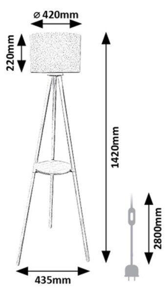 Stojacia lampa 1x E27 drevo, béžová IP20 Rabalux TREVIA 74108