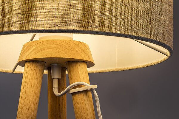 Stojacia lampa 1x E27 drevo, béžová IP20 Rabalux TREVIA 74108