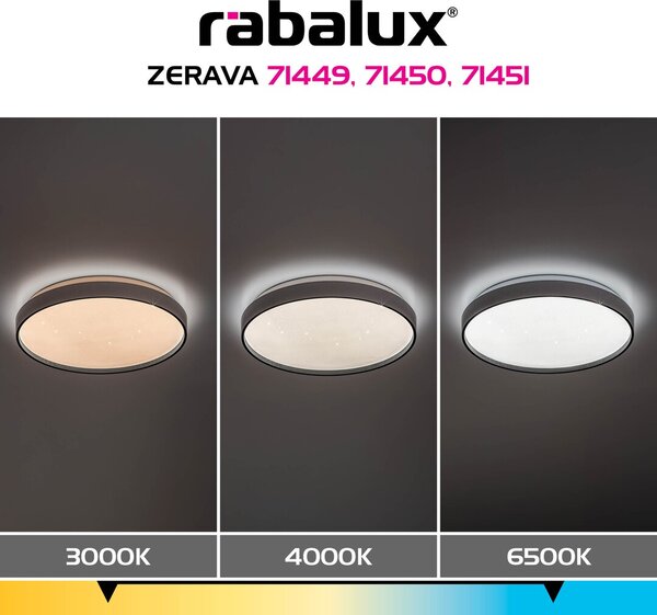 Stropné svietidlo LED 3000–6500K čierna IP20 Rabalux ZERAVA 71451