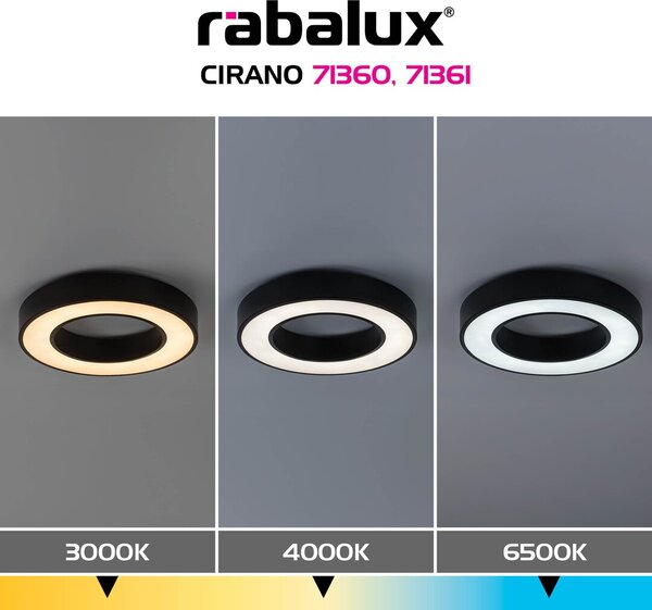 Stropné svietidlo LED 3000–6500K čierna IP20 Rabalux CIRANO 71361