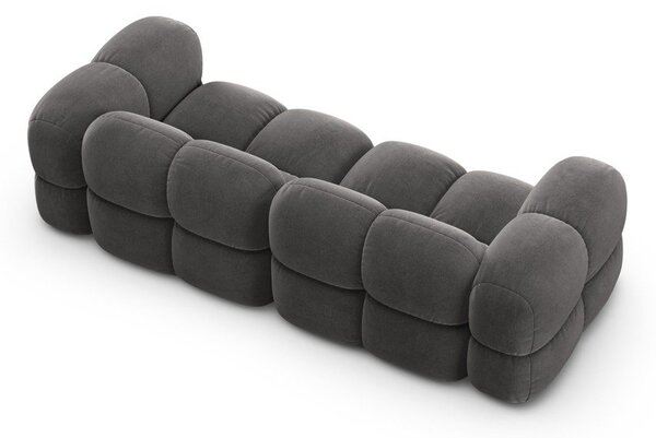 Sivá zamatová pohovka 250 cm Loretto – Cosmopolitan Design