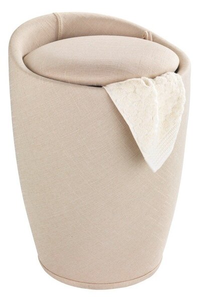 Béžový kôš na bielizeň a taburetka v jednom Wenko Linen Look