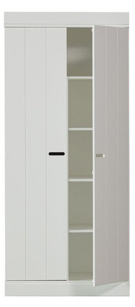 Biela šatníková skriňa z borovicového dreva 77x175 cm Connect – WOOOD