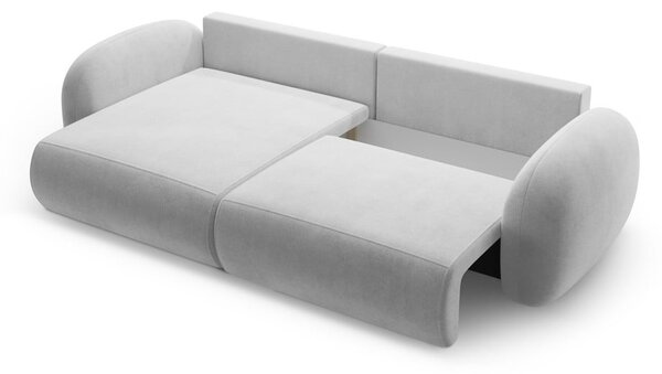 Svetlosivá zamatová rozkladacia/s úložným priestorom rohová pohovka Tonale – Cosmopolitan Design