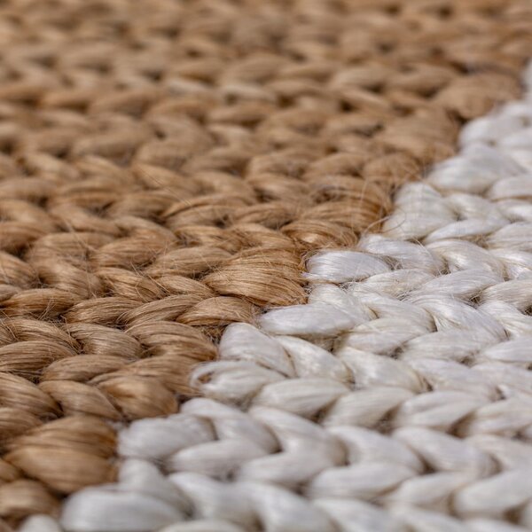 Biely/v prírodnej farbe ručne tkaný behúň s prímesou juty 80x230 cm Effie Diamond – Flair Rugs