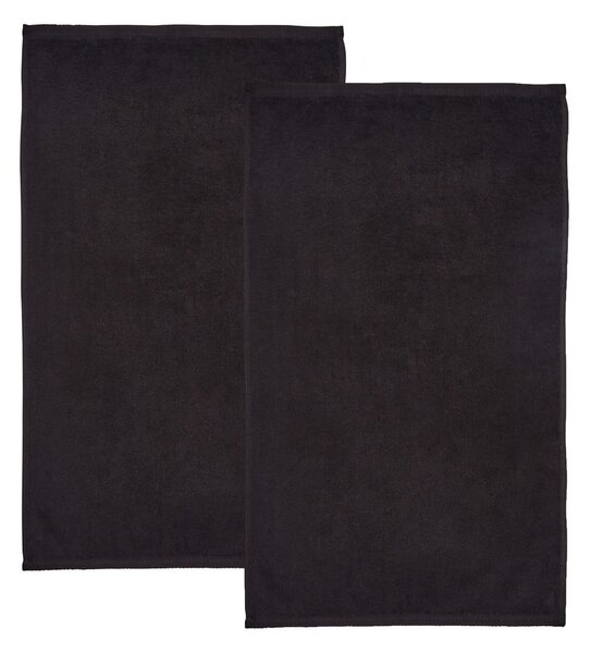 Čierne rýchloschnúce/froté bavlnené osušky v súprave 2 ks 90x140 cm Quick Dry – Catherine Lansfield