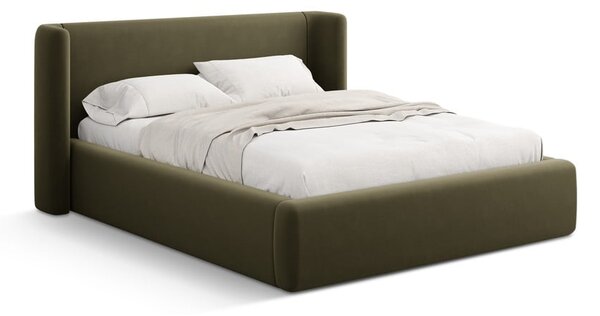 Zelená čalúnená dvojlôžková posteľ s úložným priestorom s roštom 200x200 cm Jason – Windsor & Co Sofas