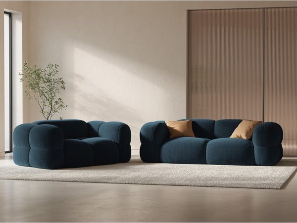 Tmavomodrá zamatová pohovka 180 cm Loretto – Cosmopolitan Design
